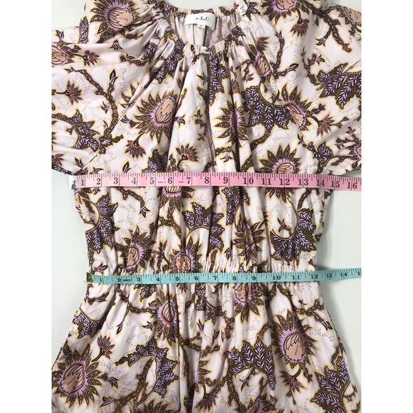 A.L.C. Adelaide Puff Sleeve Short Dress Cotton Poplin Sunflower Mini - Picture 9 of 9